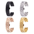 For Huawei Smart Watch Hidden Butterfly Buckle 3 Beads Stainless Steel Watchband(Rose Gold)