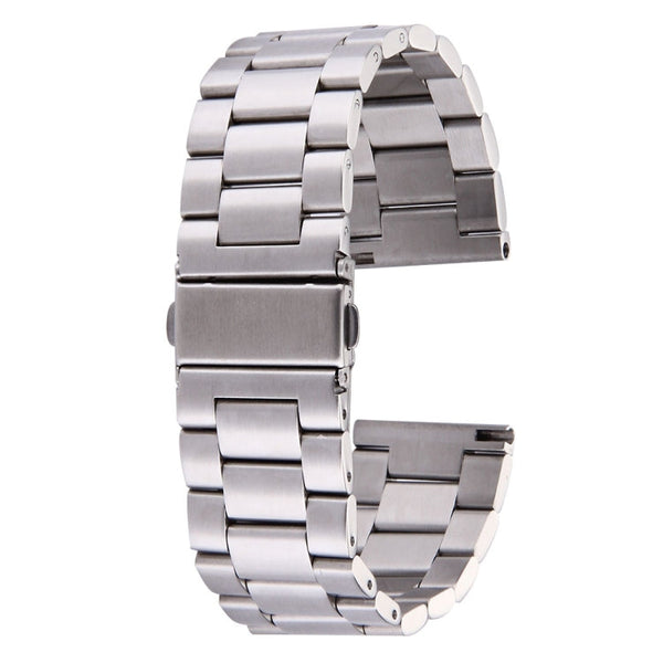 For Fitbit Blaze Smart Watch Butterfly Buckle 3 Beads Stainless Steel Watchband(Silver)