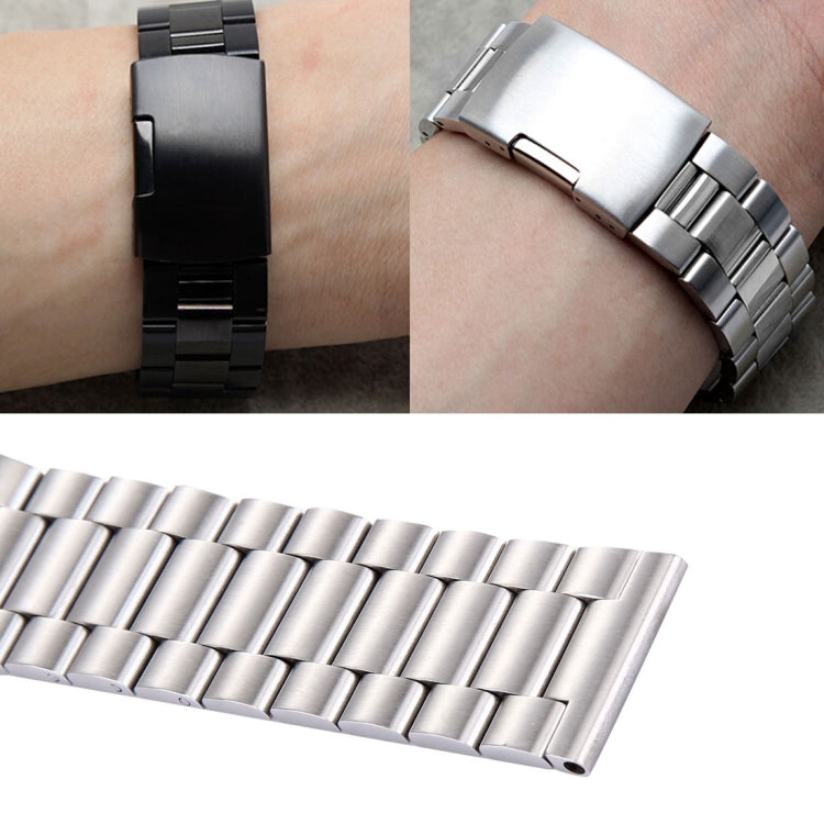 For Fitbit Blaze Smart Watch Butterfly Buckle 3 Beads Stainless Steel Watchband(Silver)
