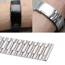 For Samsung Gear S2 Classic Smart Watch Butterfly Buckle 3 Beads Stainless Steel Watchband(Black)