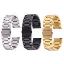 For Samsung Gear S2 Classic Smart Watch Butterfly Buckle 3 Beads Stainless Steel Watchband(Black)