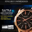 358 YAZOLE Men Fashion Business Waterproof Leather Band Quartz Wrist Watch(Black)