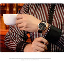 358 YAZOLE Men Fashion Business Waterproof Leather Band Quartz Wrist Watch(Black)
