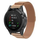 For Garmin Fenix 7X Milanese Watch Band (Rose Gold)