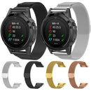 For Garmin Fenix 7X Milanese Watch Band (Rose Gold)