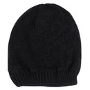 Square Textured Knitted Bluetooth Headset Warm Winter Hat with Mic for Boy & Girl & Adults(Black)