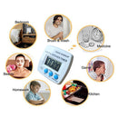 Kitchen Timer Digital Electronic Loud Alarm Magnetic Backing With Holder for Cooking Baking Sports Games Office(Black)