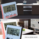 Kitchen Timer 24 Hours Digital Alarm Clock LCD Screen Magnetic Backing for Cooking Baking(Orange)