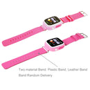 OBTNL B11 GSM GPRS GPS Locator Anti-Lost Smart Watch Tracker for iOS / Android, Leather or Plastic Band Random Delivery(Pink)