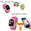 OBTNL B11 GSM GPRS GPS Locator Anti-Lost Smart Watch Tracker for iOS / Android, Leather or Plastic Band Random Delivery(Pink)