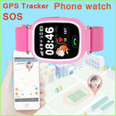 OBTNL B11 GSM GPRS GPS Locator Anti-Lost Smart Watch Tracker for iOS / Android, Leather or Plastic Band Random Delivery(Pink)