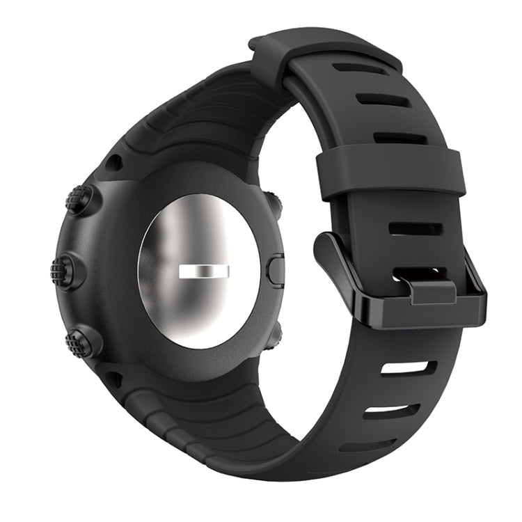 For Sunnto Core Series Square Steel Buckle Silicone TPU Watch Band(Black)