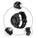 For Sunnto Core Series Square Steel Buckle Silicone TPU Watch Band(Black)