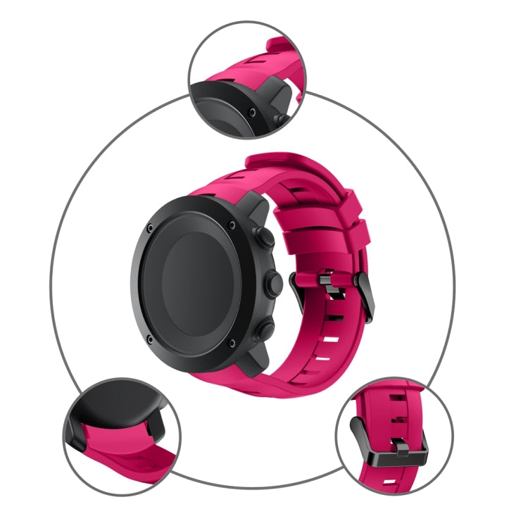 For Suunto Ambit3 Vertical Silicone Watch Band, Width: 24mm(Magenta)
