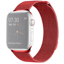 Milanese Loop Magnetic Stainless Steel Watch Band for Apple Watch Series 7 45mm / 6 & SE & 5 & 4 44mm / 3 & 2 & 1 42mm(Red)
