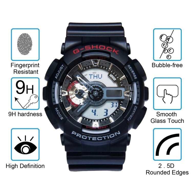 For Casio GA-100 / GA-110 0.26mm 2.5D 9H Tempered Glass Film Screen Protector