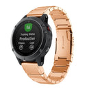 Quick Dismantling Steel Watch Band for Garmin Fenix 5 22mm(Rose Gold)