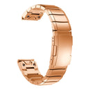 Quick Dismantling Steel Watch Band for Garmin Fenix 5 22mm(Rose Gold)