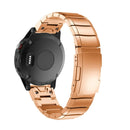 Quick Dismantling Steel Watch Band for Garmin Fenix 5 22mm(Rose Gold)
