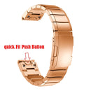 Quick Dismantling Steel Watch Band for Garmin Fenix 5 22mm(Rose Gold)