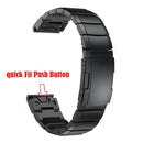 Quick Dismantling Steel Watch Band for Garmin Fenix 5X 26mm(Black)