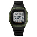 SKMEI 1278 Fashionable Outdoor 50m Waterproof Digital Watch Student Sports Wrist Watch Support 5 Group Alarm Clocks(Army Green)