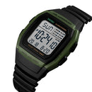SKMEI 1278 Fashionable Outdoor 50m Waterproof Digital Watch Student Sports Wrist Watch Support 5 Group Alarm Clocks(Army Green)