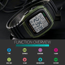 SKMEI 1278 Fashionable Outdoor 50m Waterproof Digital Watch Student Sports Wrist Watch Support 5 Group Alarm Clocks(Army Green)