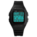 SKMEI 1278 Fashionable Outdoor 50m Waterproof Digital Watch Student Sports Wrist Watch Support 5 Group Alarm Clocks(Black)