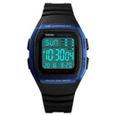SKMEI 1278 Fashionable Outdoor 50m Waterproof Digital Watch Student Sports Wrist Watch Support 5 Group Alarm Clocks(Blue)