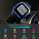 SKMEI 1278 Fashionable Outdoor 50m Waterproof Digital Watch Student Sports Wrist Watch Support 5 Group Alarm Clocks(Blue)