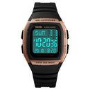 SKMEI 1278 Fashionable Outdoor 50m Waterproof Digital Watch Student Sports Wrist Watch Support 5 Group Alarm Clocks(Rose Gold)