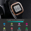 SKMEI 1278 Fashionable Outdoor 50m Waterproof Digital Watch Student Sports Wrist Watch Support 5 Group Alarm Clocks(Rose Gold)