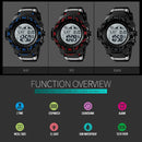 SKMEI 1380 Men Fashionable Outdoor 50m Waterproof Digital Watch Large Dial Sports Wrist Watch(Black)