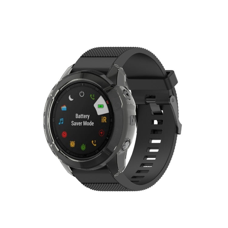 For Garmin Fenix 6X TPU Half Coverage Smart Watch Protevtice Case(Black)