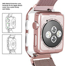 For Apple Watch Series 3 & 2 & 1 38mm Milanese Loop Simple Fashion Metal Watch Band(Rose Gold)