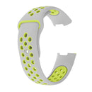 Two-color Round Hole Silicone Watch Band for Fitbit Charge 3, Watch Band Size:130-195mm(Grey Green)