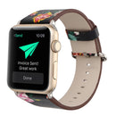 Fashion Pastoralism Style Little Floral Pattern Women Watch Leather Wrist Band For Apple Watch Series 7 41mm / 6&SE&5&4 40mm / 3&2&1 38mm