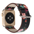 Fashion Pastoralism Style Little Floral Pattern Women Watch Leather Wrist Band For Apple Watch Series 7 41mm / 6&SE&5&4 40mm / 3&2&1 38mm