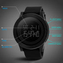 SKMEI 1142 Multifunctional Men Outdoor Sports Noctilucent Waterproof Silica Gel Digital Watch (Black)