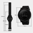 SKMEI 1142 Multifunctional Men Outdoor Sports Noctilucent Waterproof Silica Gel Digital Watch (Black)