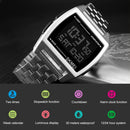 SKMEI 1368 Multifunctional Men Outdoor Sports Noctilucent Waterproof Digital Watch(Silver)