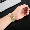 For Apple Watch Series 7 45mm / 6 & SE & 5 & 4 44mm / 3 & 2 & 1 42mm Nine Beads Stainless Steel Wrist Strap Watch Band (Gold)