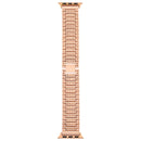 For Apple Watch Series 7 45mm / 6 & SE & 5 & 4 44mm / 3 & 2 & 1 42mm Nine Beads Stainless Steel Wrist Strap Watch Band (Rose Gold)