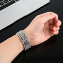 For Apple Watch Series 7 45mm / 6 & SE & 5 & 4 44mm / 3 & 2 & 1 42mm Nine Beads Stainless Steel Wrist Strap Watch Band (Silver)