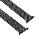 For Apple Watch Series 7 41mm / 6 & SE & 5 & 4 40mm / 3 & 2 & 1 38mm Nine Beads Stainless Steel Wrist Strap Watch Band (Black)
