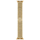 For Apple Watch Series 7 41mm / 6 & SE & 5 & 4 40mm / 3 & 2 & 1 38mm Nine Beads Stainless Steel Wrist Strap Watch Band (Gold)