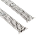 For Apple Watch Series 7 41mm / 6 & SE & 5 & 4 40mm / 3 & 2 & 1 38mm Nine Beads Stainless Steel Wrist Strap Watch Band (Silver)