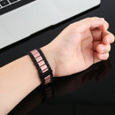 For Apple Watch Series 7 41mm / 6 & SE & 5 & 4 40mm / 3 & 2 & 1 38mm Stainless Steel Wrist Strap Watch Band(Black+Rose gold)