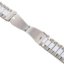 For Apple Watch Series 7 41mm / 6 & SE & 5 & 4 40mm / 3 & 2 & 1 38mm Stainless Steel Wrist Strap Watch Band(white+Silver)